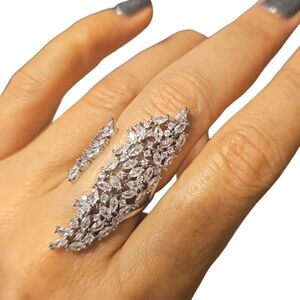 Adjustable cubic zirconia statement ring. Absolutely stunning.